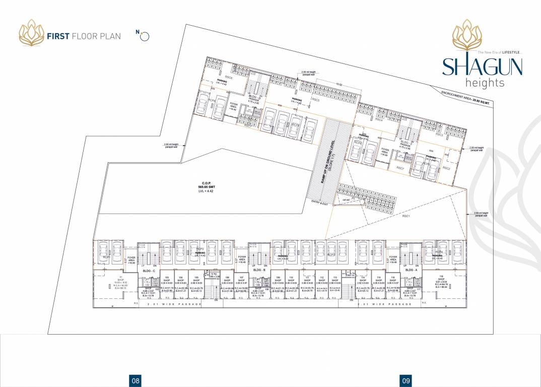  shagun heights Block A,B,C,D & E Cluster Plan for 1st Floor