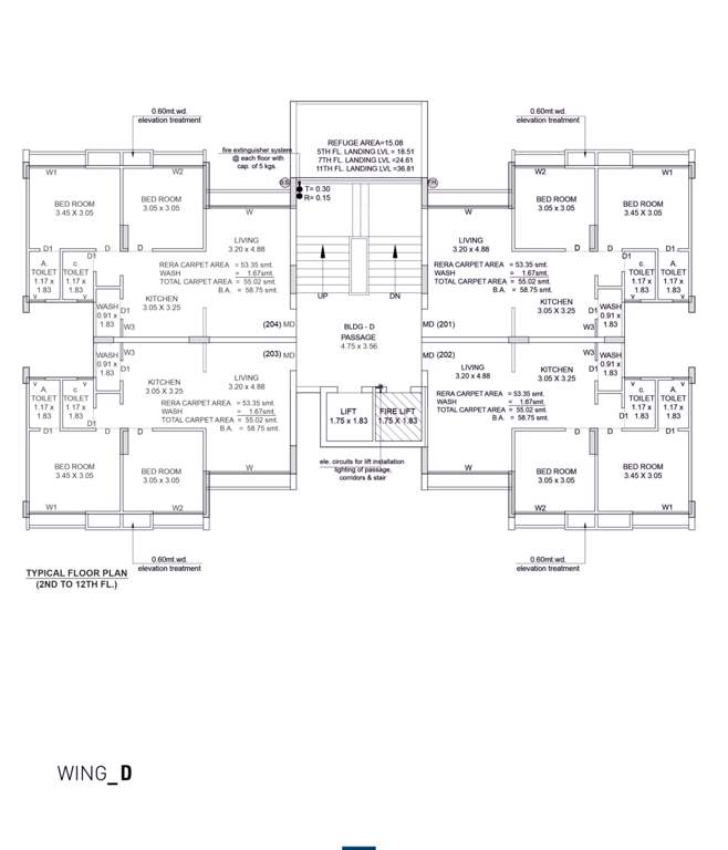  shagun heights Block D Cluster Plan from 1st to 12th Floor