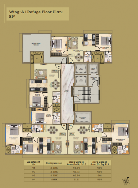  24-karat A Wing Cluster Plan
