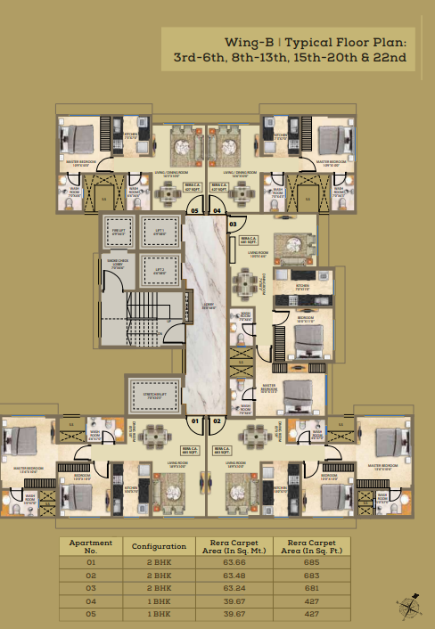  24 karat B Wing Cluster Plan