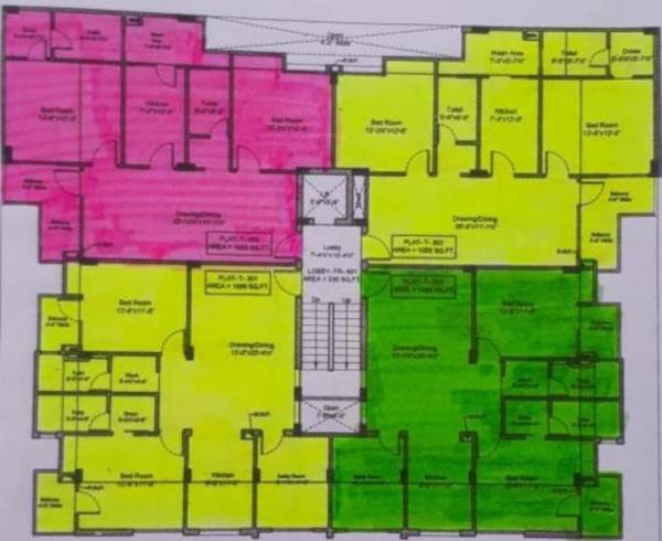  aaryan-residency Aaryan Residency Cluster Plan for 3rd Floor