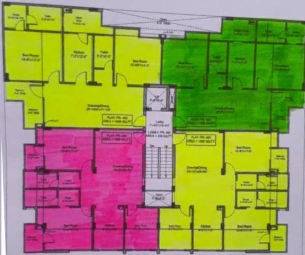  aaryan-residency Aaryan Residency Cluster Plan for 4th Floor