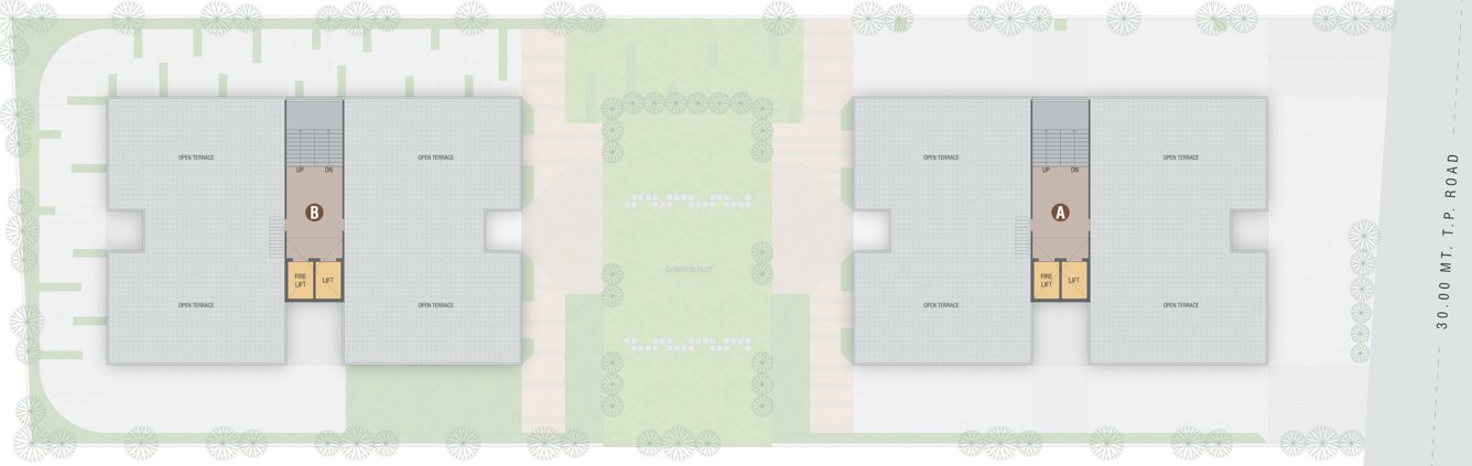  atharva elanza Block A  And Block B Terrace Cluster Plan