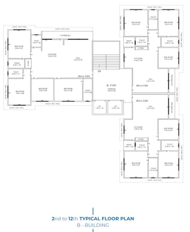 sky elanza Block B And Block B Cluster Plan from 2nd to 12th Floor