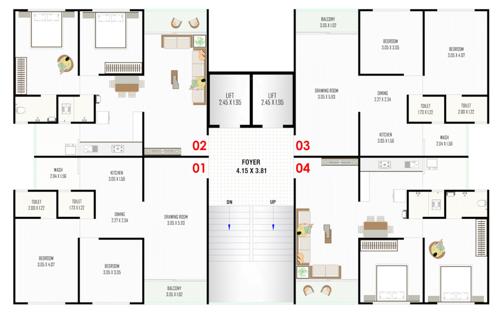  vincitore-valley Block A And B Cluster Plan from 2nd to 13th Floor