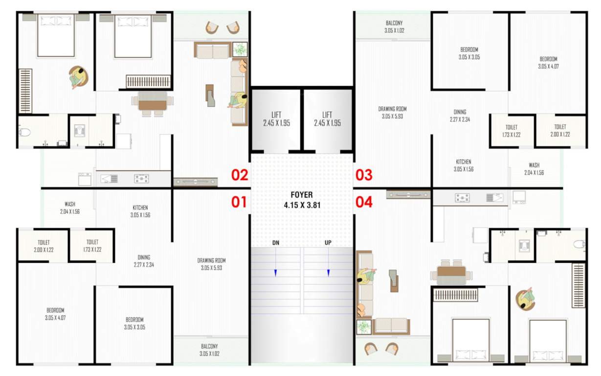  vincitore valley Block A And B Cluster Plan from 2nd to 13th Floor