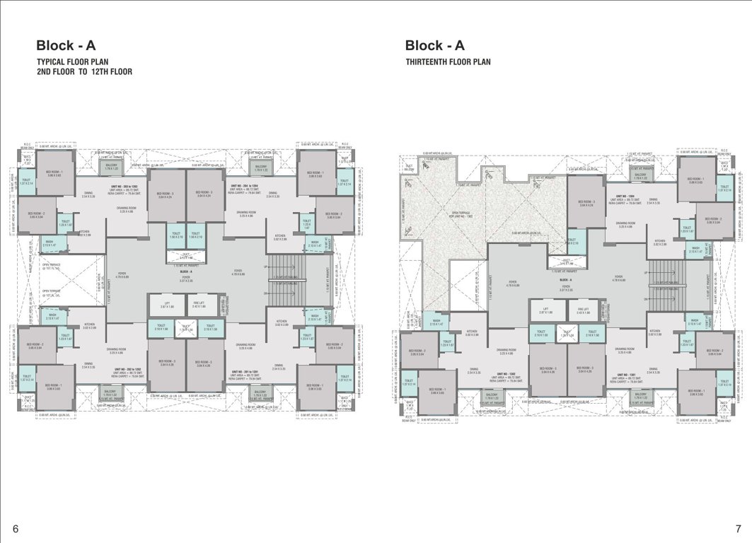 festival o2 Block A Cluster Plan from 2nd to 13th Floor