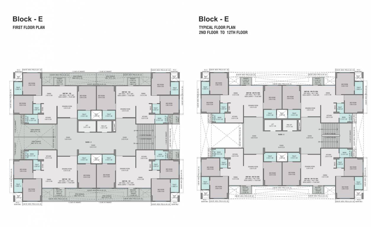  festival o2 Block E Cluster Plan from 1st to 12th Floor