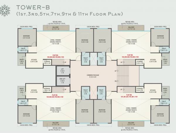 Block B Cluster Plan from 1st, 3rd, 5th, 7th, 9th,11th Floor florencia Block B Cluster Plan from 1st, 3rd, 5th, 7th, 9th,11th Floor