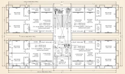  shantiban-dreams Block A, C, D & F Cluster Plan from 1st to 4th Floor