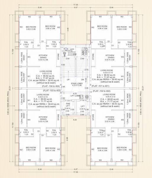  shantiban-dreams Block B & E Cluster Plan from 1st to 4th Floor