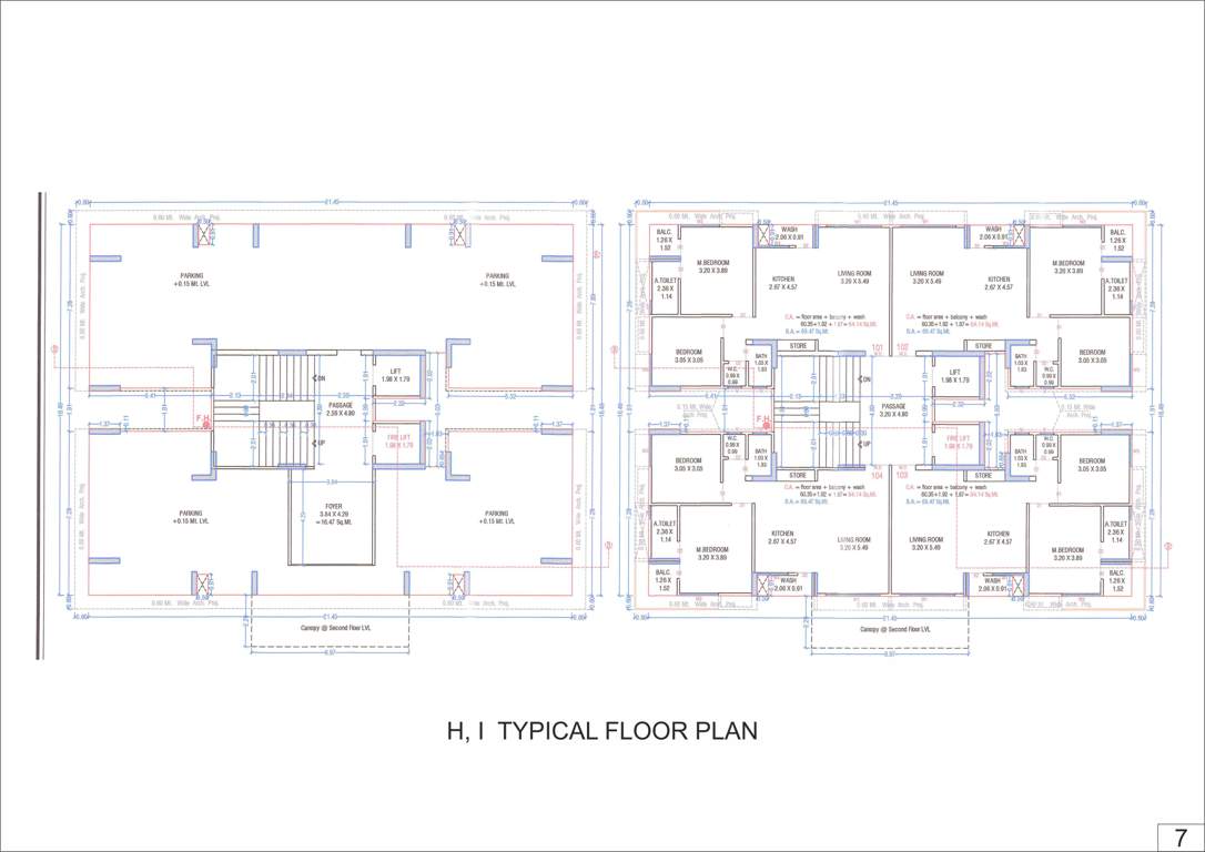  sun shantam Block H And I Cluster Plan for Typical Floor