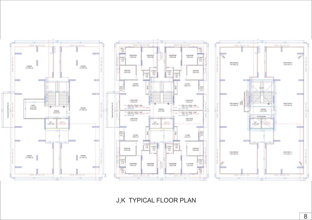  sun shantam Block J And K Cluster Plan for Typical Floor