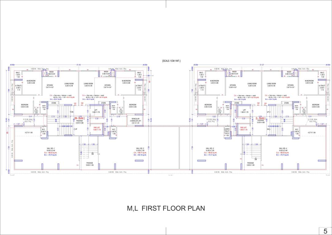  sun shantam Block M And L Cluster Plan for 1st Floor
