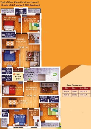 Swaralipi Apartment Typical Cluster Plan swaralipi-apartment Swaralipi Apartment Typical Cluster Plan