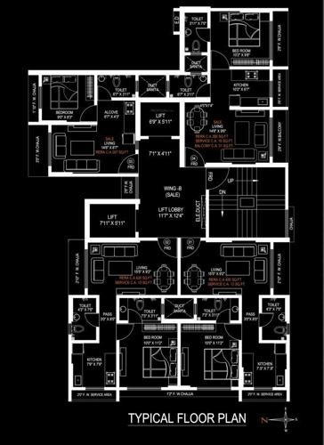  shilp Vastu Shilp Sale Wing Cluster Plan for Typical Floor