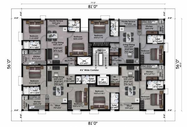  subakirudh Subakirudh Cluster Plan for 2nd Floor