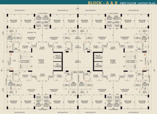  shree-hari-heaven A, B Cluster Plan For 1st Floor