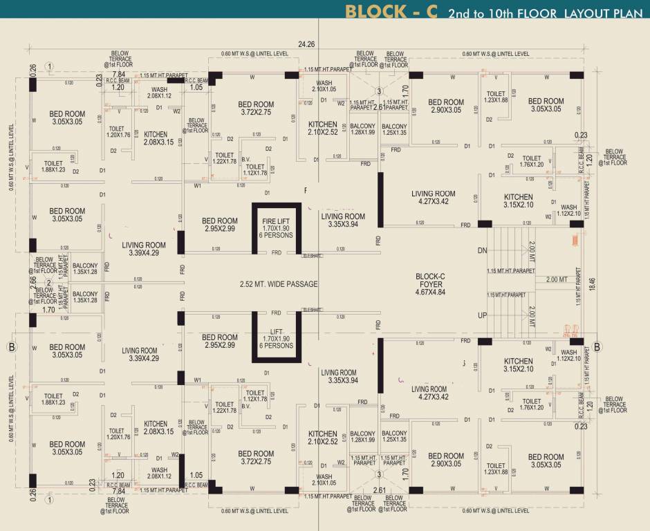  shree hari heaven C Cluster Plan From 2nd To 10th Floor