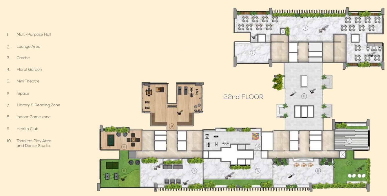  horizon A, B, C, D Wing Cluster Plan For 22nd Floor