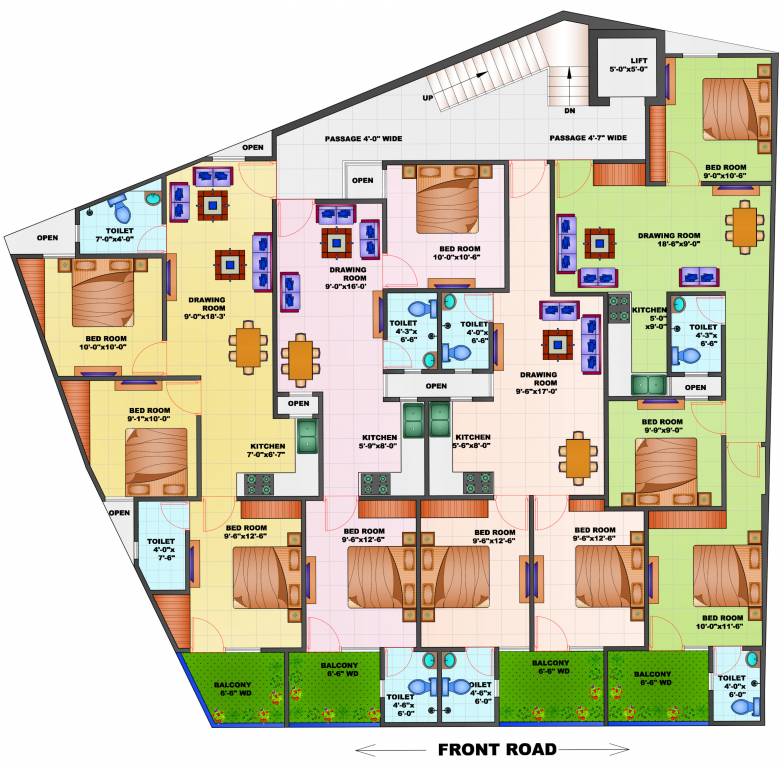  ayan apartment Ayan Apartment Typical Cluster Plan