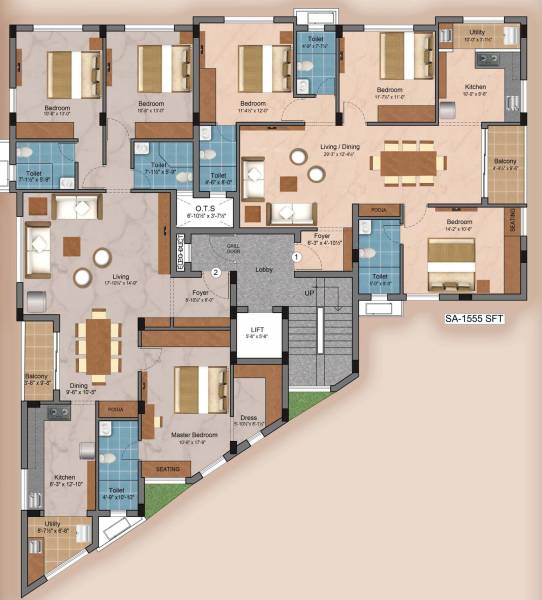  nk-enclave NK Enclave Cluster Plan For Typical Floor