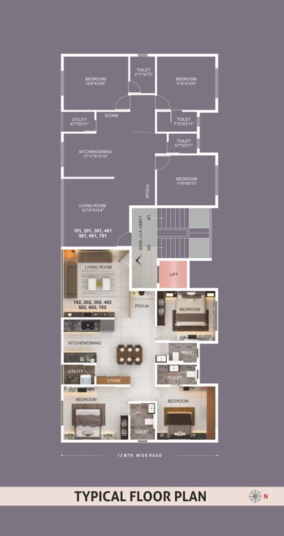  indrakamal Indrakamal Cluster Plan for Typical Floor