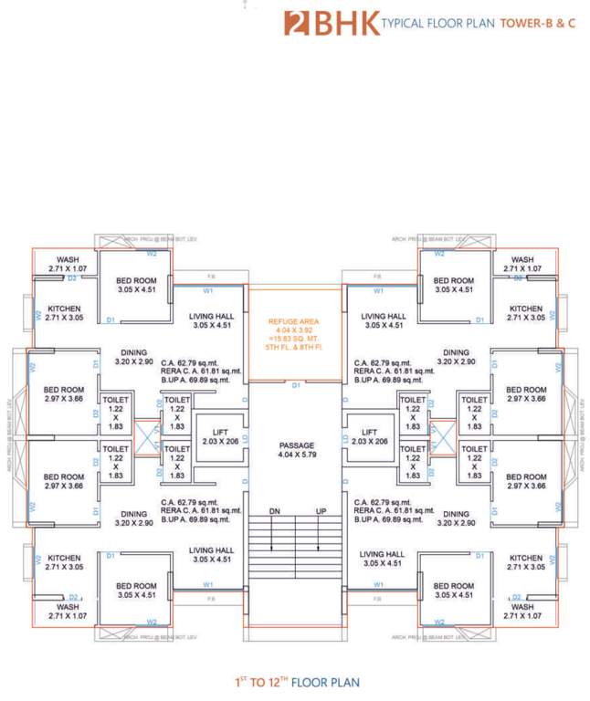  shree hari sakar B And C Cluster Plan From 1st To 12th Floor