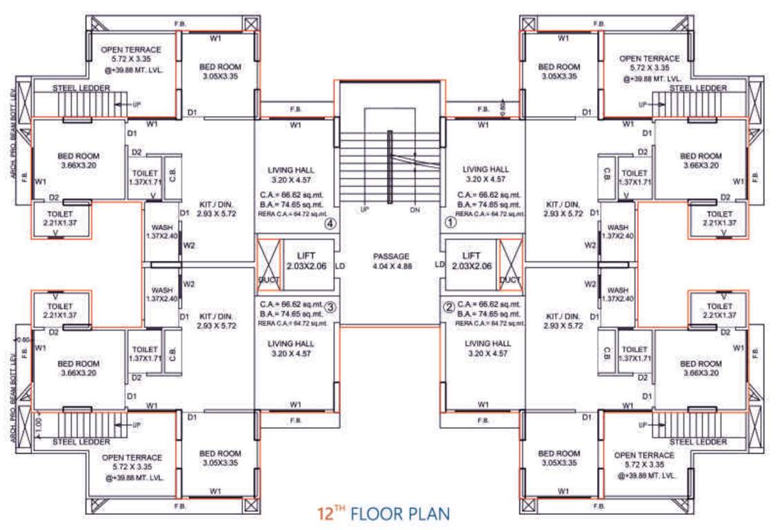  shree hari sakar E Cluster Plan For 12th Floor