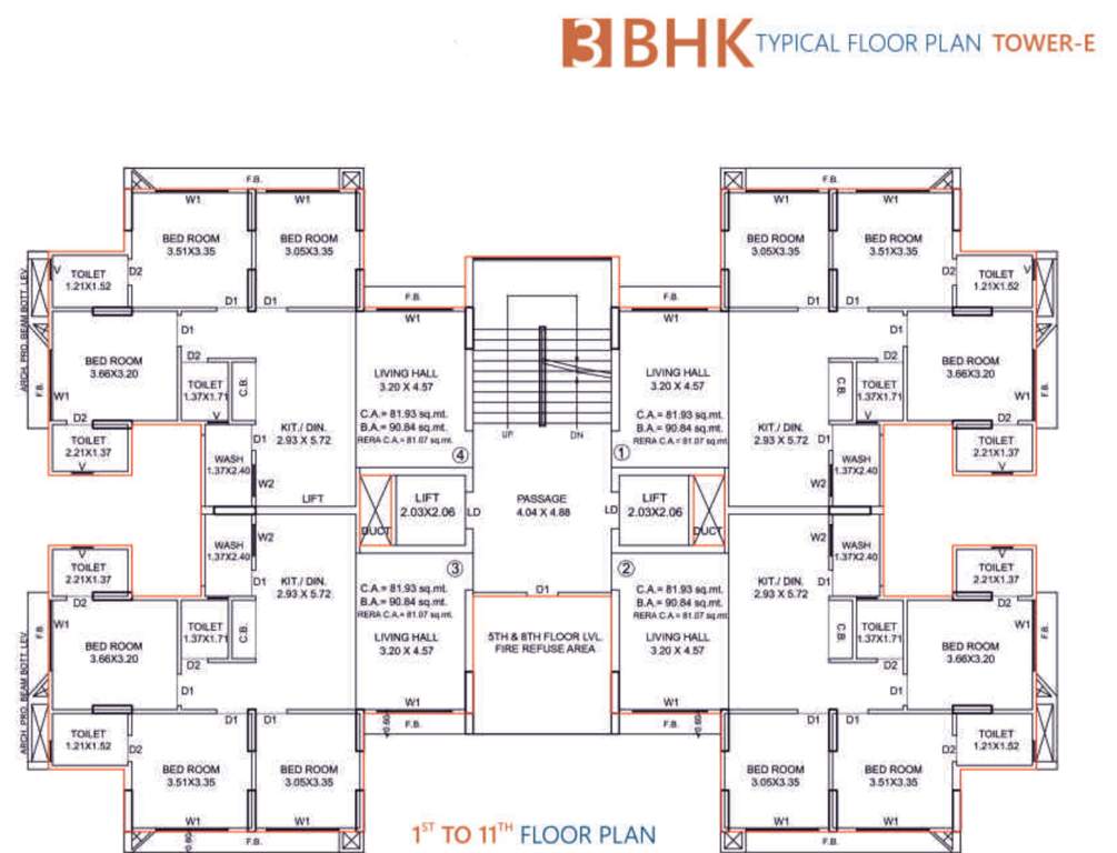  shree hari sakar E Cluster Plan From 1st To 11th Floor