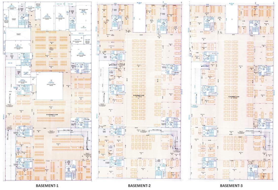  zorista Block A, B, C, D, E, F, G H & I Cluster Plan For Basment