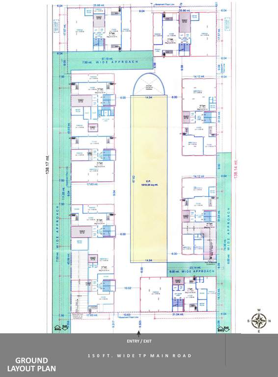  zorista Block A, B, C, D, E, F, G H & I Cluster Plan For Ground Floor