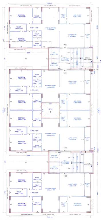  zorista Block A & B Cluster Plan For Typical Floor