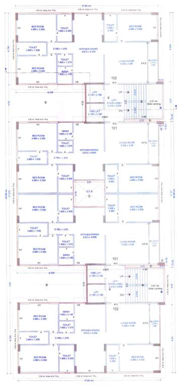  zorista Block C & D Cluster Plan For Typical Floor