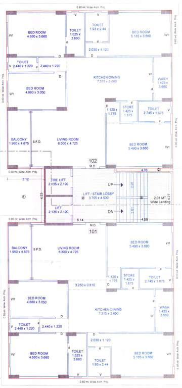  zorista Block G Cluster Plan For Typical Floor