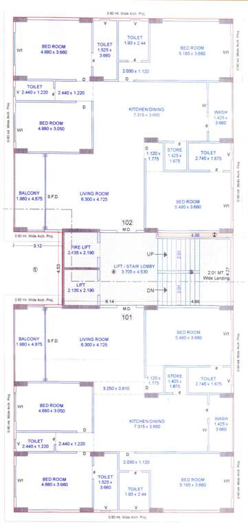  zorista Block H Cluster Plan For Typical Floor