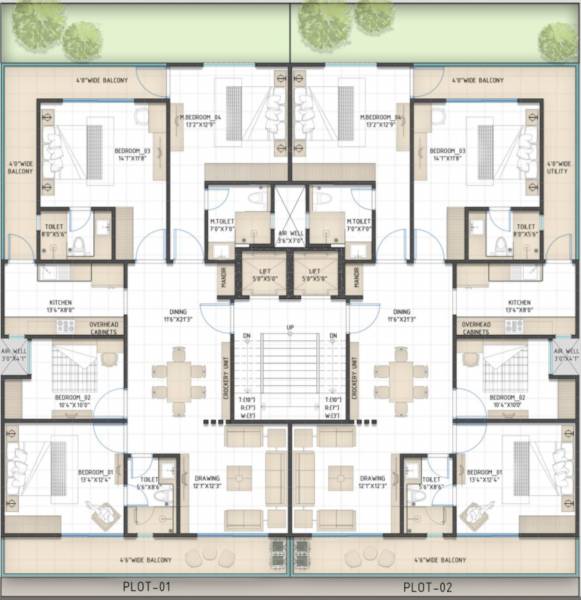  exclusive-floors Exclusive Floors Cluster Plan For Typical Floor