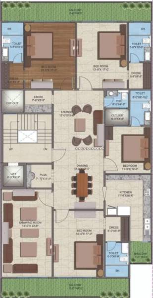 Cluster Plan from 1st to 4th Floor royal-floors Cluster Plan from 1st to 4th Floor