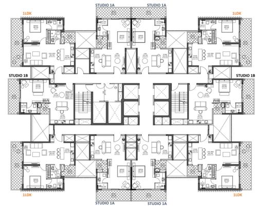  city-phase-2 City Phase 2 Cluster Plan from 1st to 33th Floor