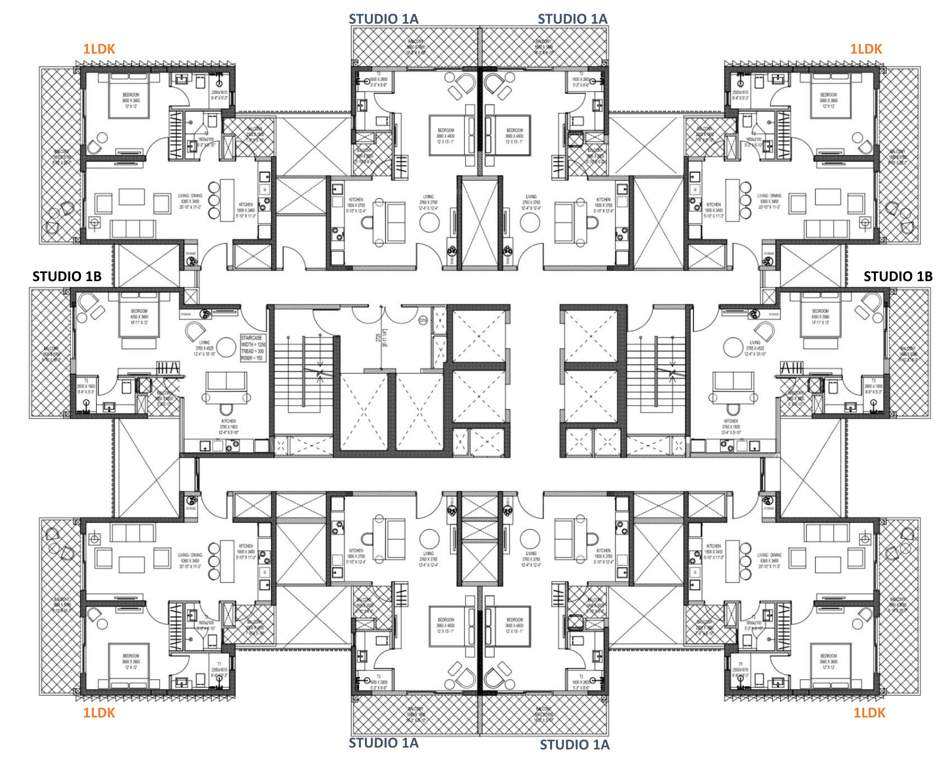  city phase 2 City Phase 2 Cluster Plan from 1st to 33th Floor