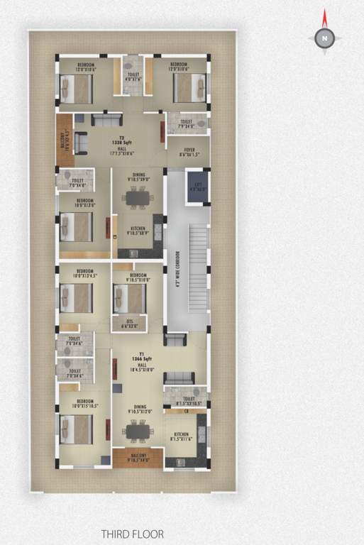  nadhi flats Nadhi Flats Cluster Plan for 3rd Floor