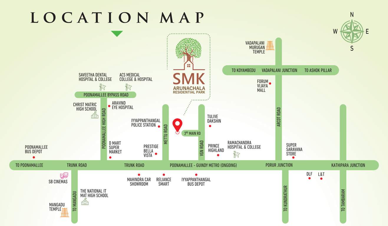  smk arunachala residential park Location Plan