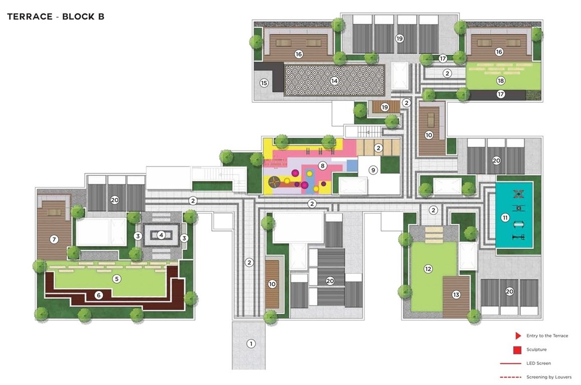  hp square Block B Cluster Plan