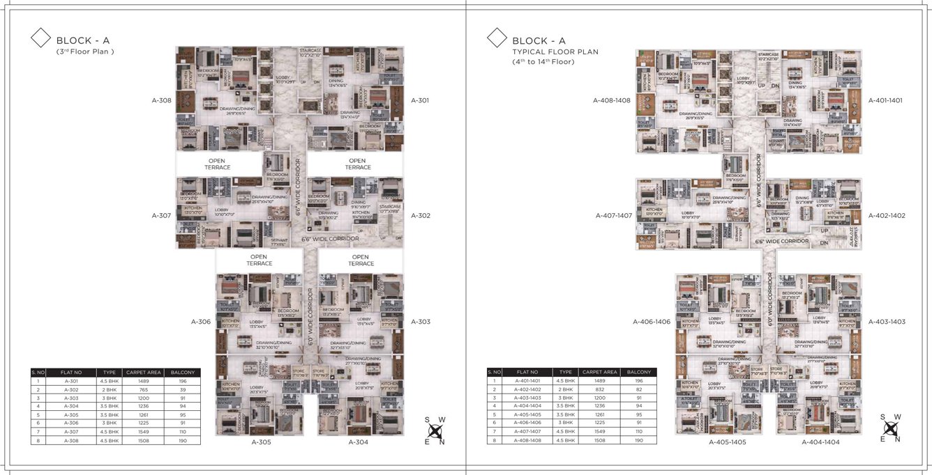  hp square Block B Cluster Plan