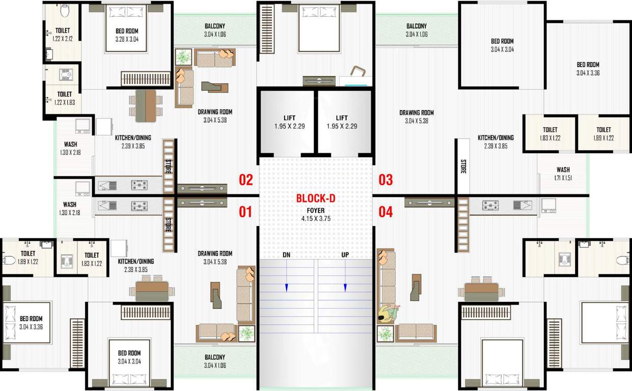  aryaman kalpvruksh Block D Cluster Plan From 1st To 13th Floor