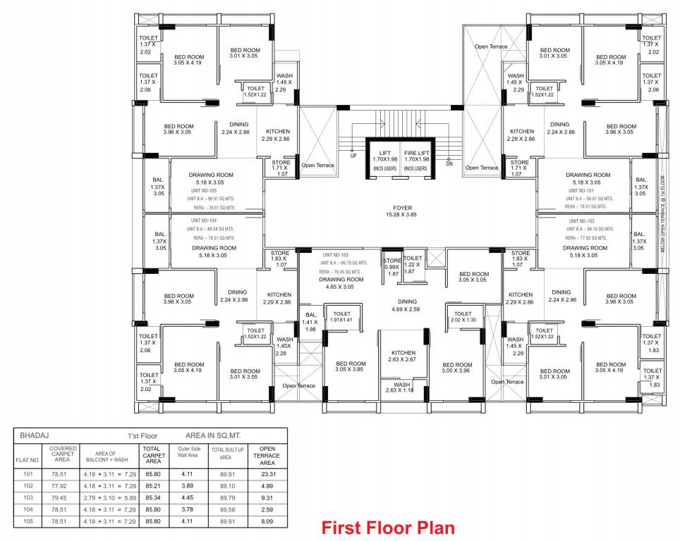  dutt lakeview Block   1 Cluster Plan For 1st Floor