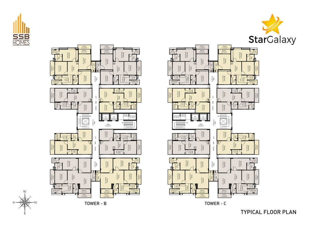 star galaxy 1 phase ii Tower B & C Cluster Plan for Typical Floor