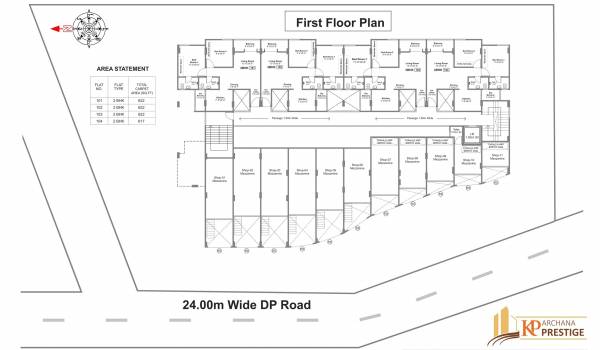  archana-prestige A Cluster Plan for 1st Floor