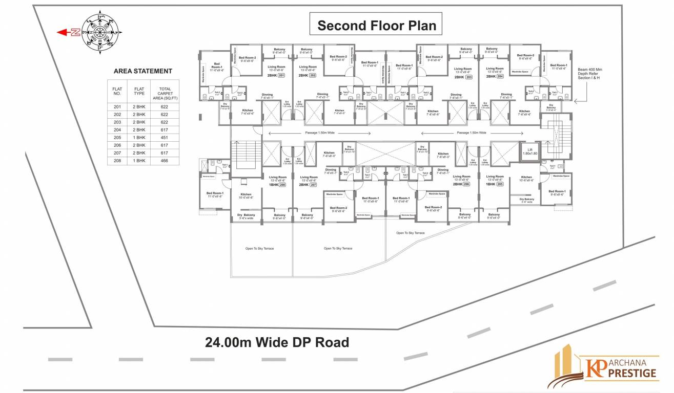  archana prestige A Cluster Plan for 2nd Floor