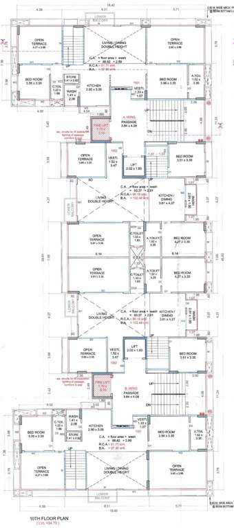  sky A, B Cluster Plan For 10th Floor